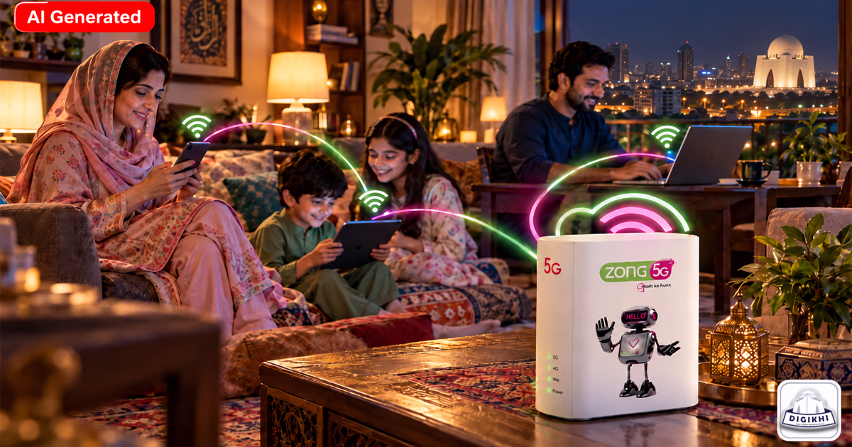 Zong Home Broadband. Karachi Family is enjoying the fastest WiFi Internet in their home